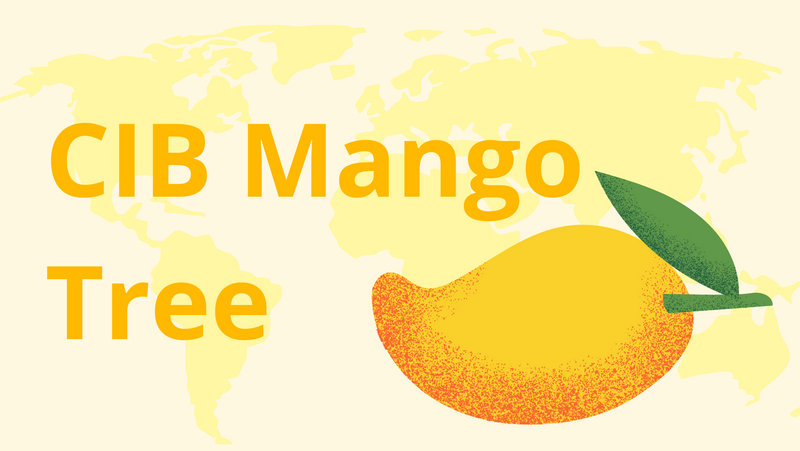 Yellow cartoon mango fruit