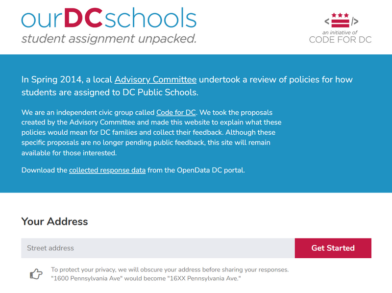 Image of the website where people can add their address
