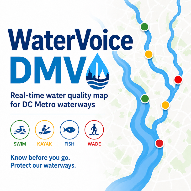 Real-time water quality map of DC Metro waterways